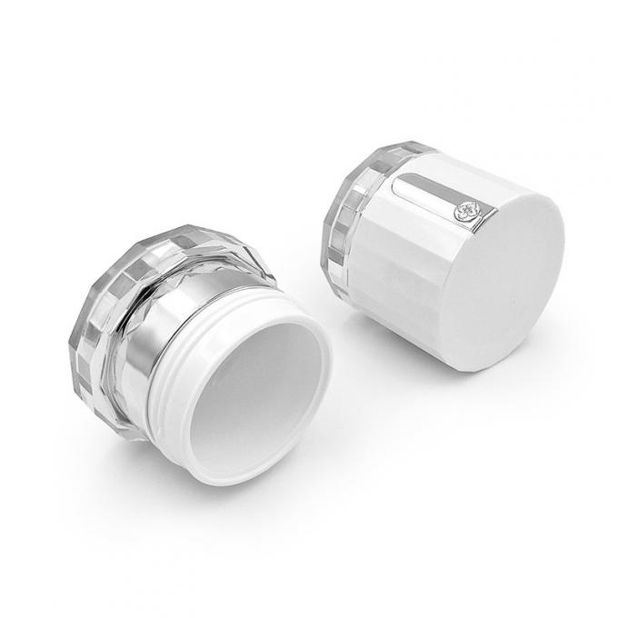 Transparent 50g Cosmetic Cream Jar With Diamond Logo Custom Acrylic Packaging Jar 0