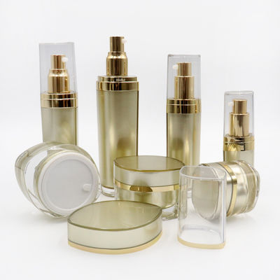 Hot Stamped Cosmetic Packaging Set With Cap Pump Pc308 Frosted Clear Cover Acrylic Cap
