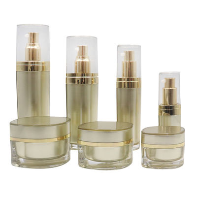 Hot Stamped Cosmetic Packaging Set With Cap Pump Pc308 Frosted Clear Cover Acrylic Cap
